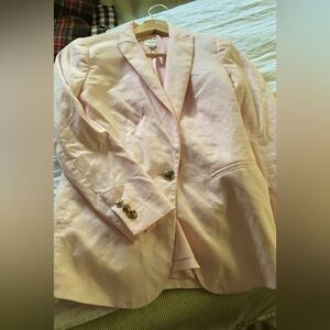 Linen baby pink blazer